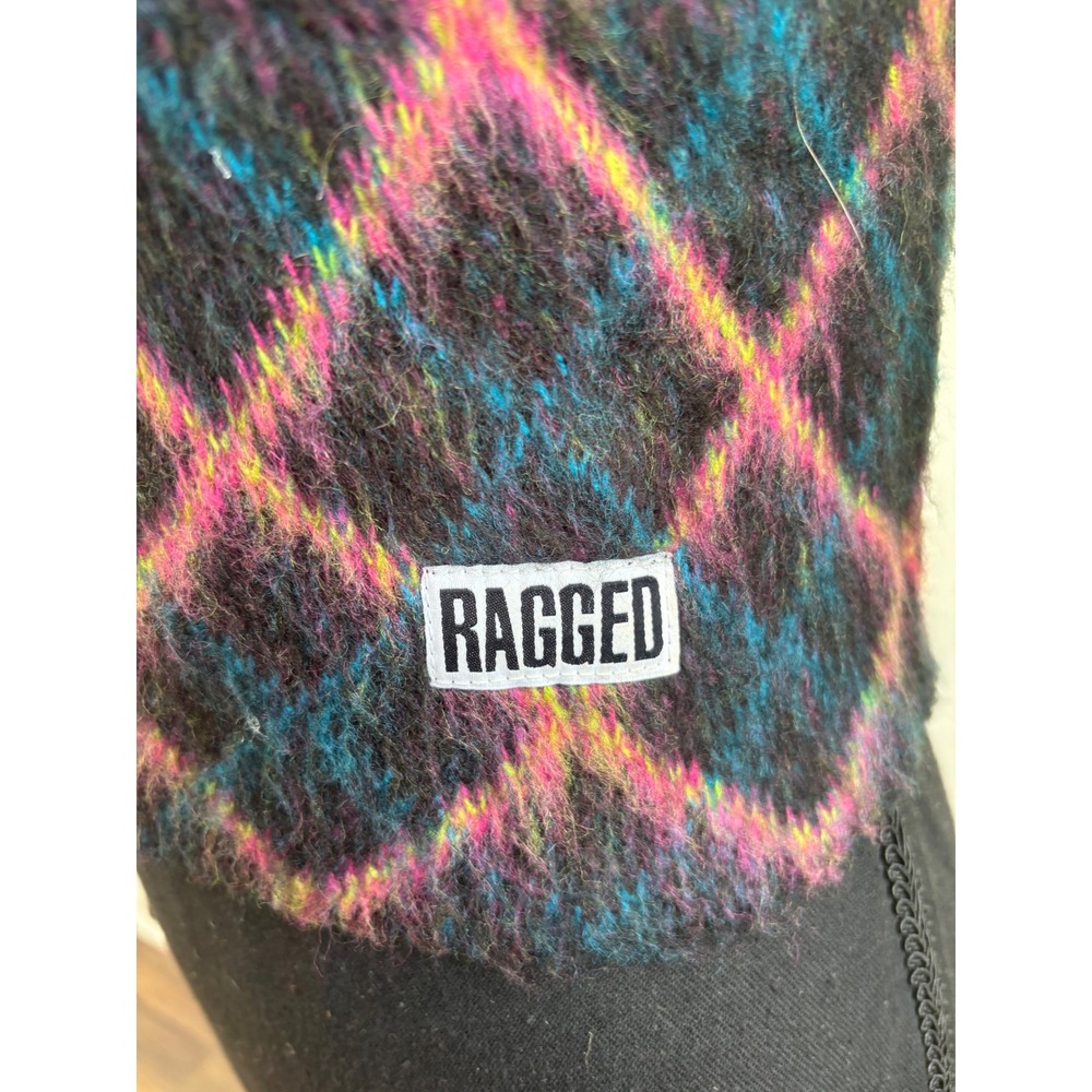 RAGGED Priest Cropped Argyle Sweater Medium grunge eclectic grandpa layered - Picture 3 of 10